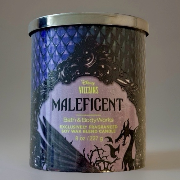 Bath & Body Works 2025 Disney Villains MALEFICENT Candle 8oz Single Wick NEW🖤 - Picture 1 of 8